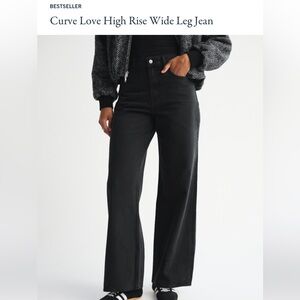 Abercrombie Curve Love High Rise Wide Leg Jeans